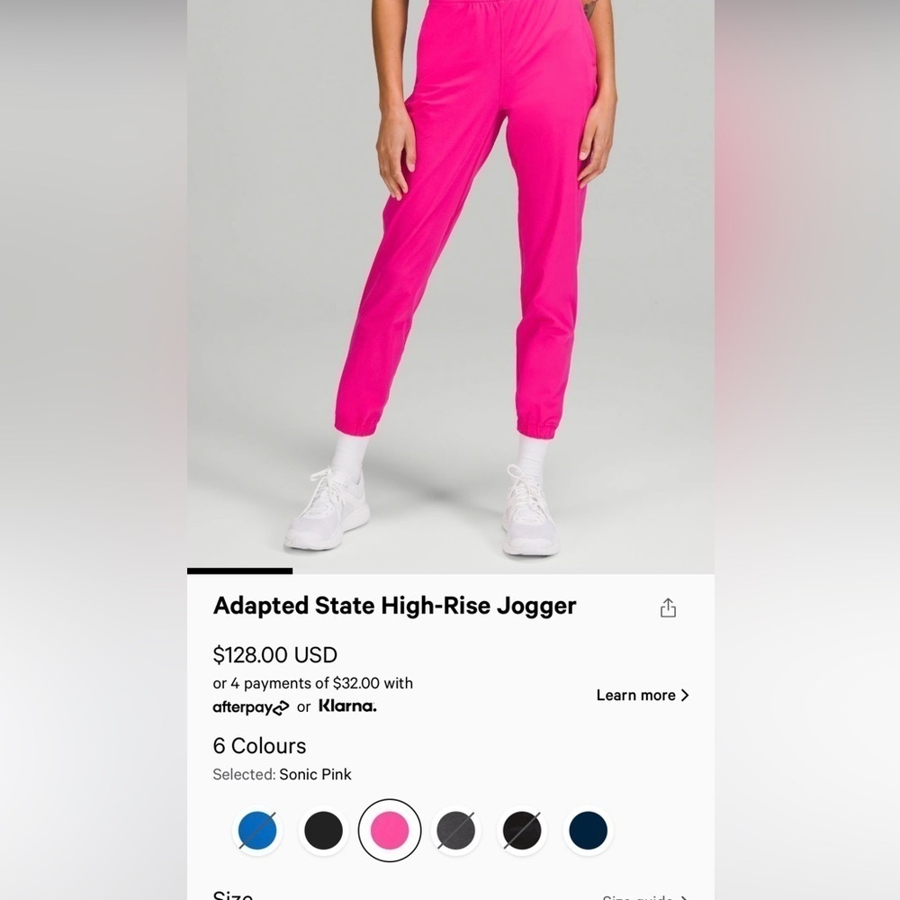 Lululemon adapted state high-rise jogger– sonic pink